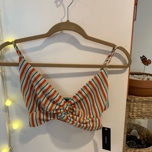 Rainbow stripped knot top